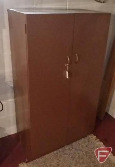 2 door metal cabinet, 36"x20"x63"H