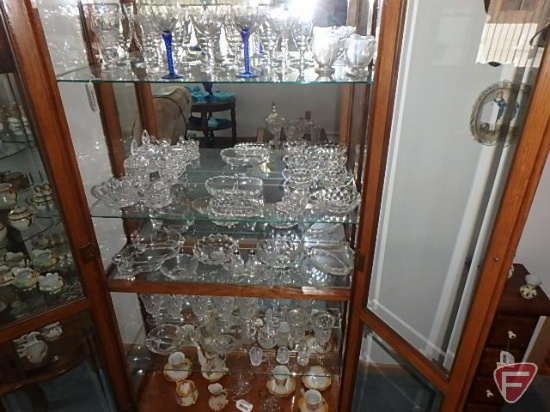 Glassware: cream and sugar, salt and pepper; 4 shelves