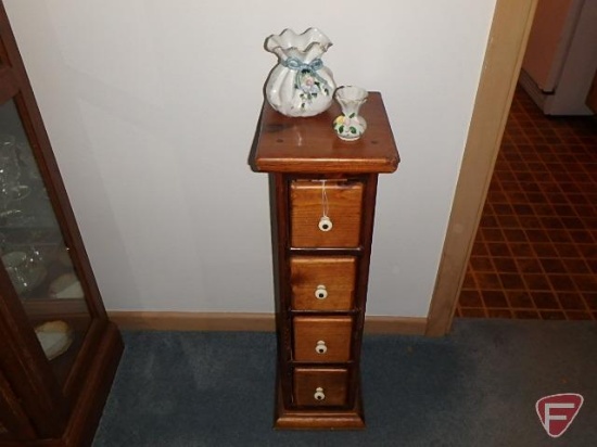 Lefton pieces and 4 drawer stand, 48"H