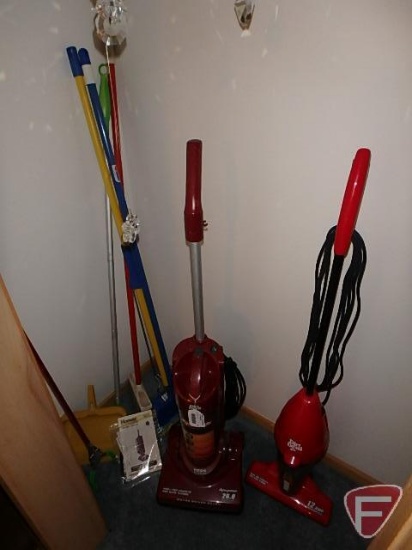 Dirt Devils vacuums, brooms and dust pan