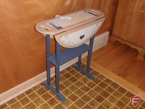 Small drop leaf table with matching wall shelf