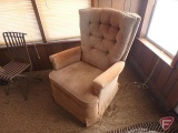 Upholstered recliner armchair