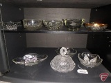 Glassware dishes and covered crystal dish