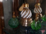(6)Vintage perfume atomizers; 2 shelves
