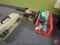 Tools: hammers, screwdrivers, packing tape dispenser, chisel, small level, Wavetek LCR55