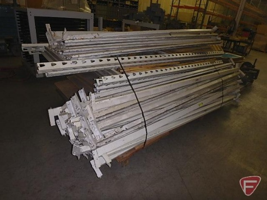 Pallet racking: (4) 90"X36" uprights, (6) 120" crossbars, and (22) 108" crossbars
