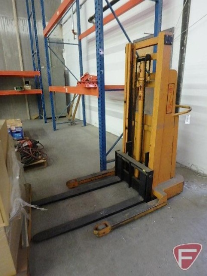 Rol-Lift Stacker walk-behind electric forklift, 1500 Lb. capacity, 96" max lift