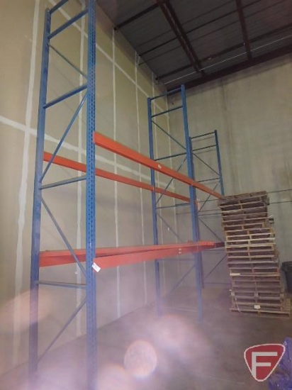 Pallet racking: (3) 216"X42" uprights and (12) 121" crossbars