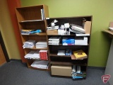 (2) Bookshelves and contents: printer paper, envelopes, hanging file folders, comb binders