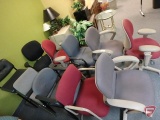 (6) Office chairs on rollers and (4) waiting room chairs