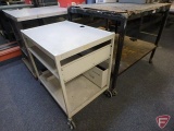 Tables (3) on wheels, 48x35x40in, 72x36x38in, 32x24x33in