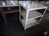 Table, 72x36x33.5in, metal cart, 28x20x35in