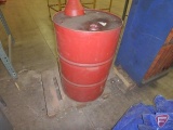 55-gallon drum and contents, waste oil