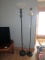 Two floor lamps, black metal finish