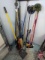 Yard and garden items; dust pan and brooms