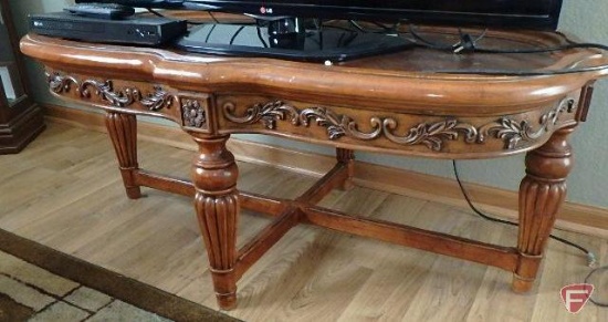 Coffee/ occasioal table with detailed ornate cherry finish, table only