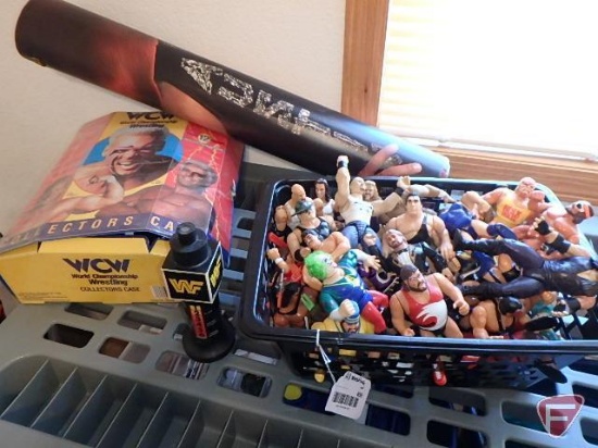 WWF, WCW Collector case with figures in it