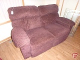 Sofa, both ends recline, brown color, 66in long