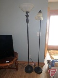 Two floor lamps, black metal finish