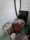 Sunbeam heater, shop vac; fans; and boot holders