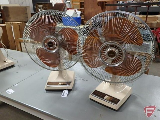 (2) Lasko 16in oscillating fans, Both