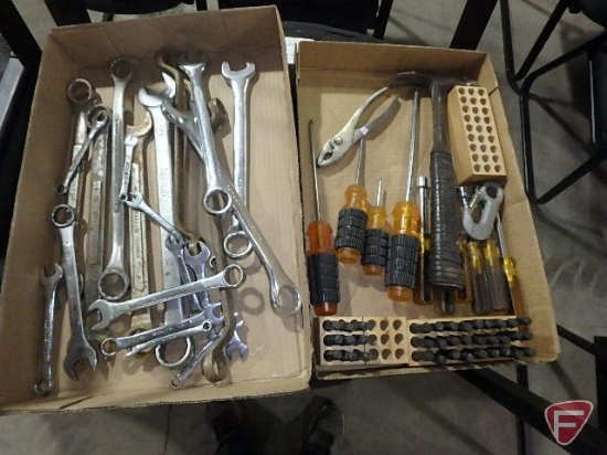 Combination SAE and metric wrenches, screw drivers, drivers, complete alphabet letter punches,