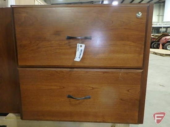 Wood 2 drawer lateral filing cabinet