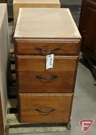 Wood 3 drawer filing cabinet