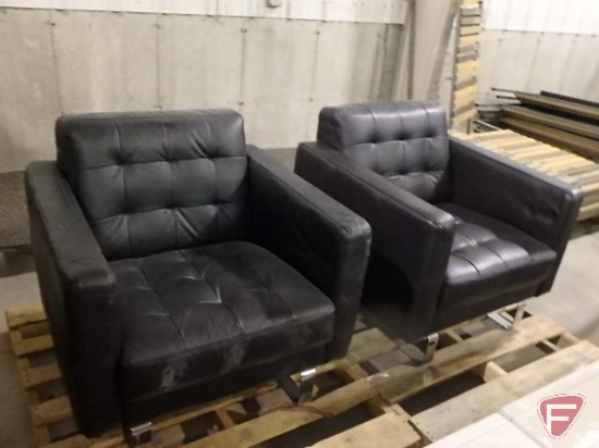 (2) leather-like arm chairs