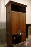 Wood 2 door cabinet/wardrobe with 3 drawer storage, 24