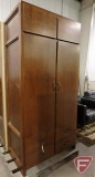 Wood 2 door cabinet with 4 drawer storage, 23-1/2