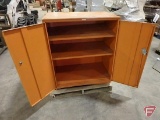 2 door metal storage cabinet, 3 shelves; 36