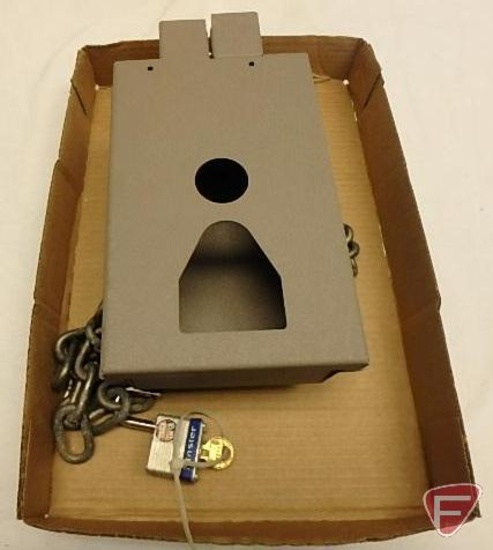 Steel game camera enclosure with chain