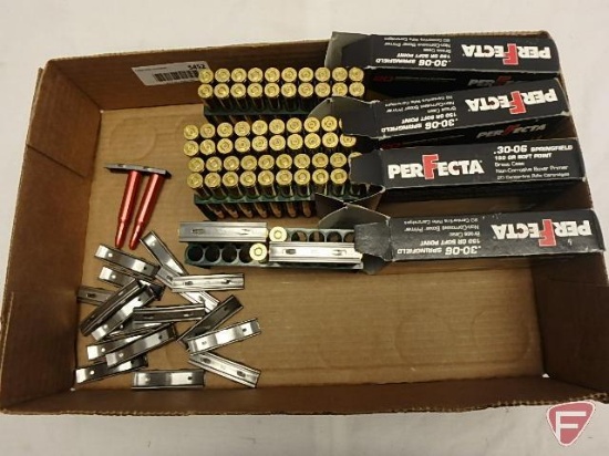 .30-06 ammo (40) rounds, empty casings, 1903 stripper clips, snap caps