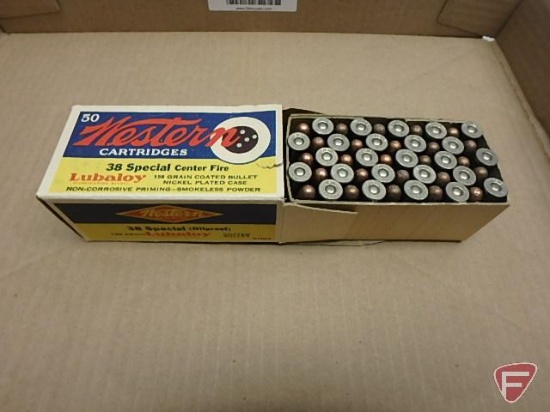 .38 Special ammo (50) rounds, vintage Western box