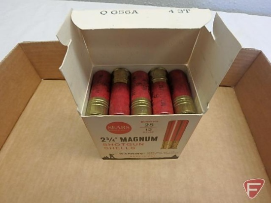 12 gauge ammo (25) rounds, #6, vintage box