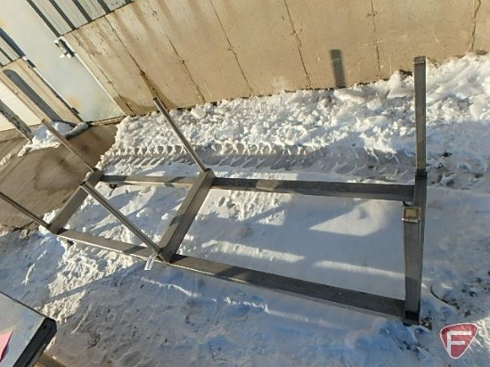 Material handling rack on 4 casters 27"x106"x35"
