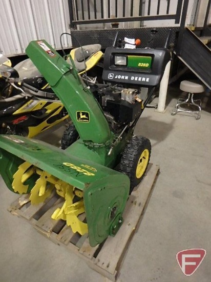 John Deere 828D walk behind snow blower with 28" path