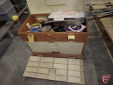 Plano tackle box organizer and contents: Lou J. Eppinger Mfg Dardevle Spinnie spoon, hooks,