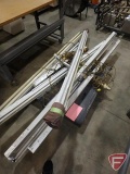 (6) 8' fluorescent light fixtures, some with bulbs, (1) 4' fluorescent light fixture with bulbs,