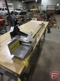 Panduit PBDCT sheers with measuring table mounted to a wood workbench, 36