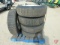 (5) 2016 Snow Tires Factory 8 lug skid loader tires on rims, 255 70R 22.5