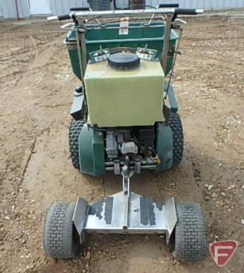 Permagreen Magnum standing fertilizer spreader/sprayer with Honda gas engine, SN: P100001-5411