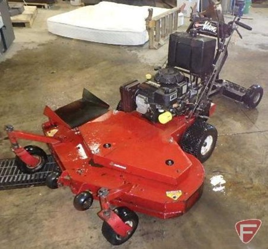 Exmark Viking 52" walk-behind out-front rotary mower with sulky, Kohler Command Pro 15 gas engine