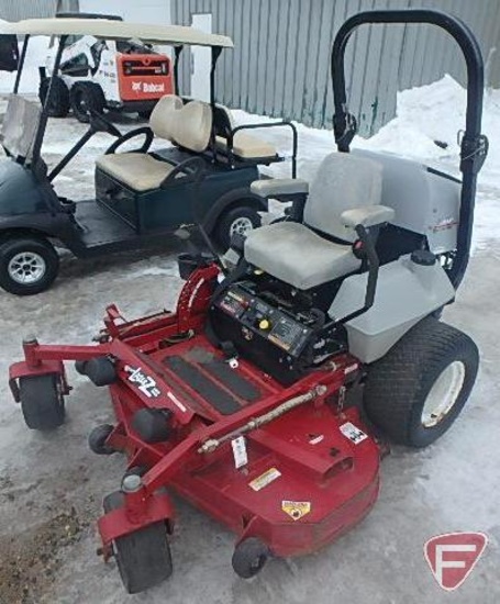 Exmark Lazer zero-turn mower with 60" side discharge deck, ROPS, 1,321 hrs showing