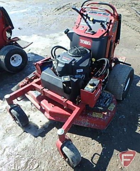 48" Toro Grandstander standing mower, 23 HP Kawasaki motor, 1,036 hours showing