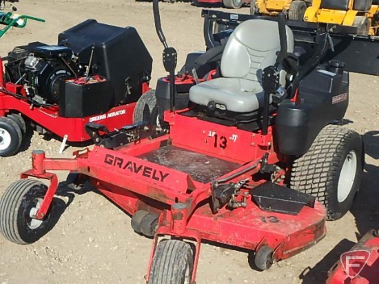 Gravely 60" Zero-turn rotary mower with Kawasaki FX850V gas engine, ROPS, 3,492 hours