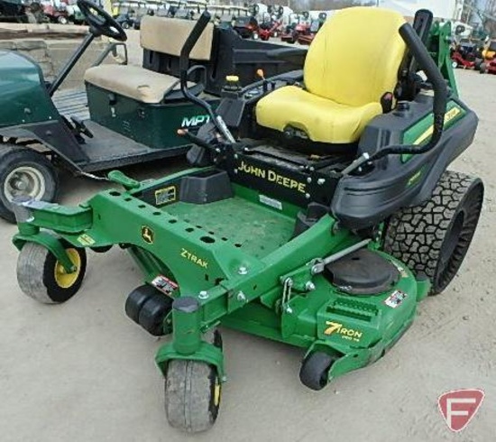 2017 John Deere 2930M zero turn gas 2WD 54" rotary mower, 1,328 hrs, ROPS