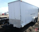 American Hauler Enclosed Trailer, fold down ramps, side door, 14 ft. VIN #5N6200G2761013451