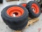 Super Wall Primex skid loader tires on rims, 10-16.5 NHS, 8 ply